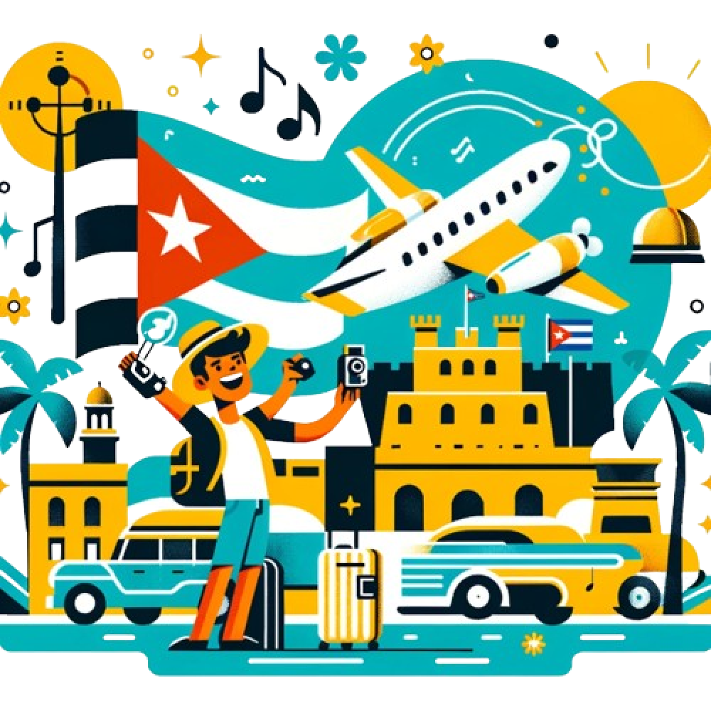 Ilustración de turismo en Cuba